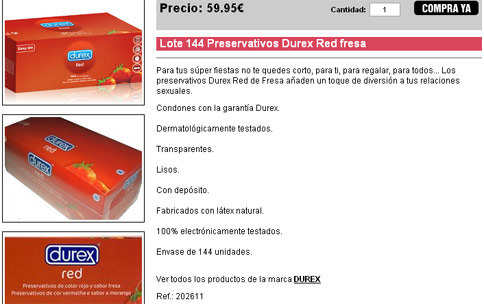 Lote 144 Preservativos Durex Red fresa