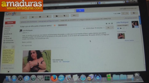 Madura manda un mail para follar con El Niño Polla - foto 1
